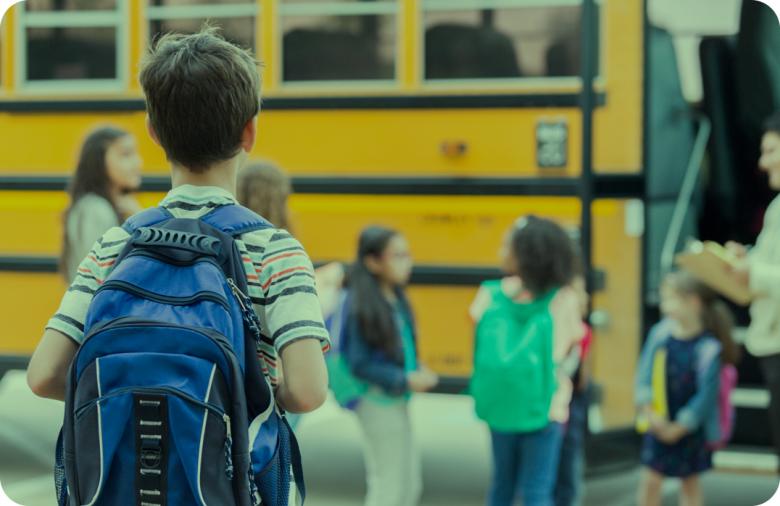 Image: Boy Going On School Bus